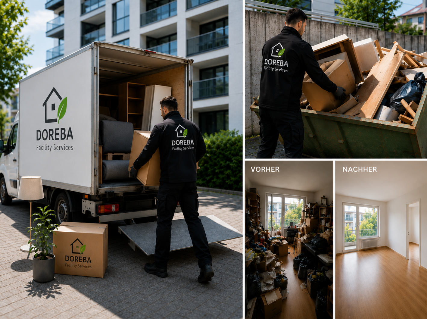 Räumung, Wohnungsauflösung und fachgerechte Entsorgung durch DOREBA Facility Services in Basel und Baselland